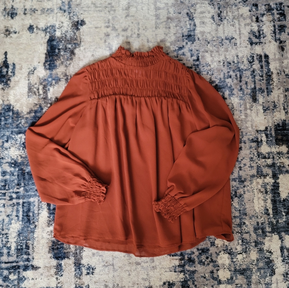 Q&A rust blouse